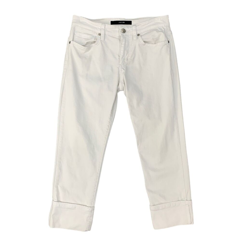 Joes Jean Clean Cuff Crop Womens 26 Jenny Wash White Denim Tencel Blend Skinny